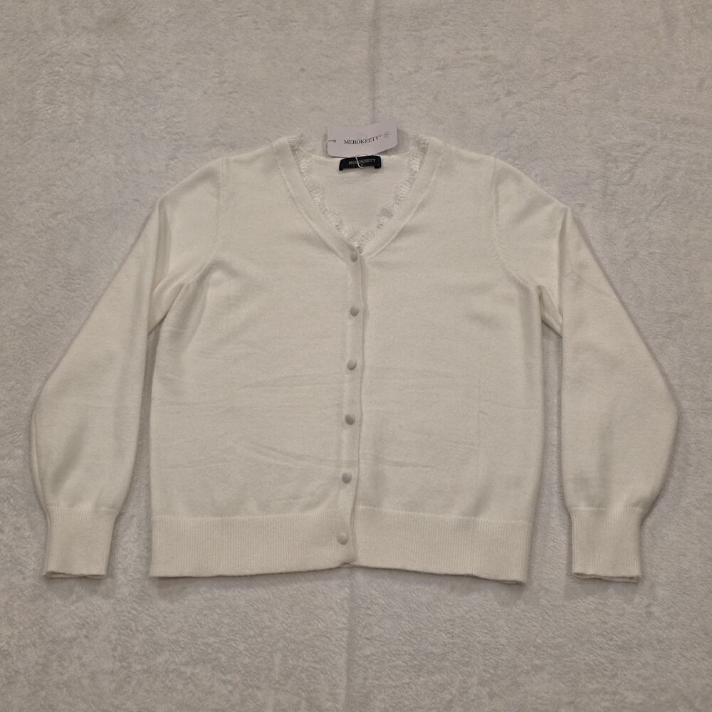 Merokeety Fall Cream Cardigan Womens Small NWT